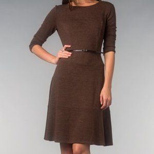 NWT AAStudio Sweater Dress w/belt size 14, brown, long sleeve, knee length